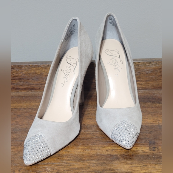 Fergie Rhinestone Suede Heels - Picture 1 of 10